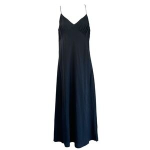 Madewell Womens Layton Midi Slip Dress Black Size 8 Preppy Effortless NWT‎